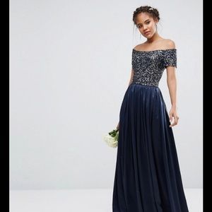 ASOS maya TALL midnight blue prom dress
